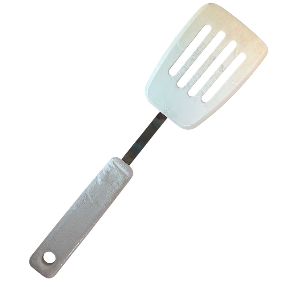 Vintage Ekco USA White Slotted Spatula Turner Nylon Heat Resistant 400F Max 7